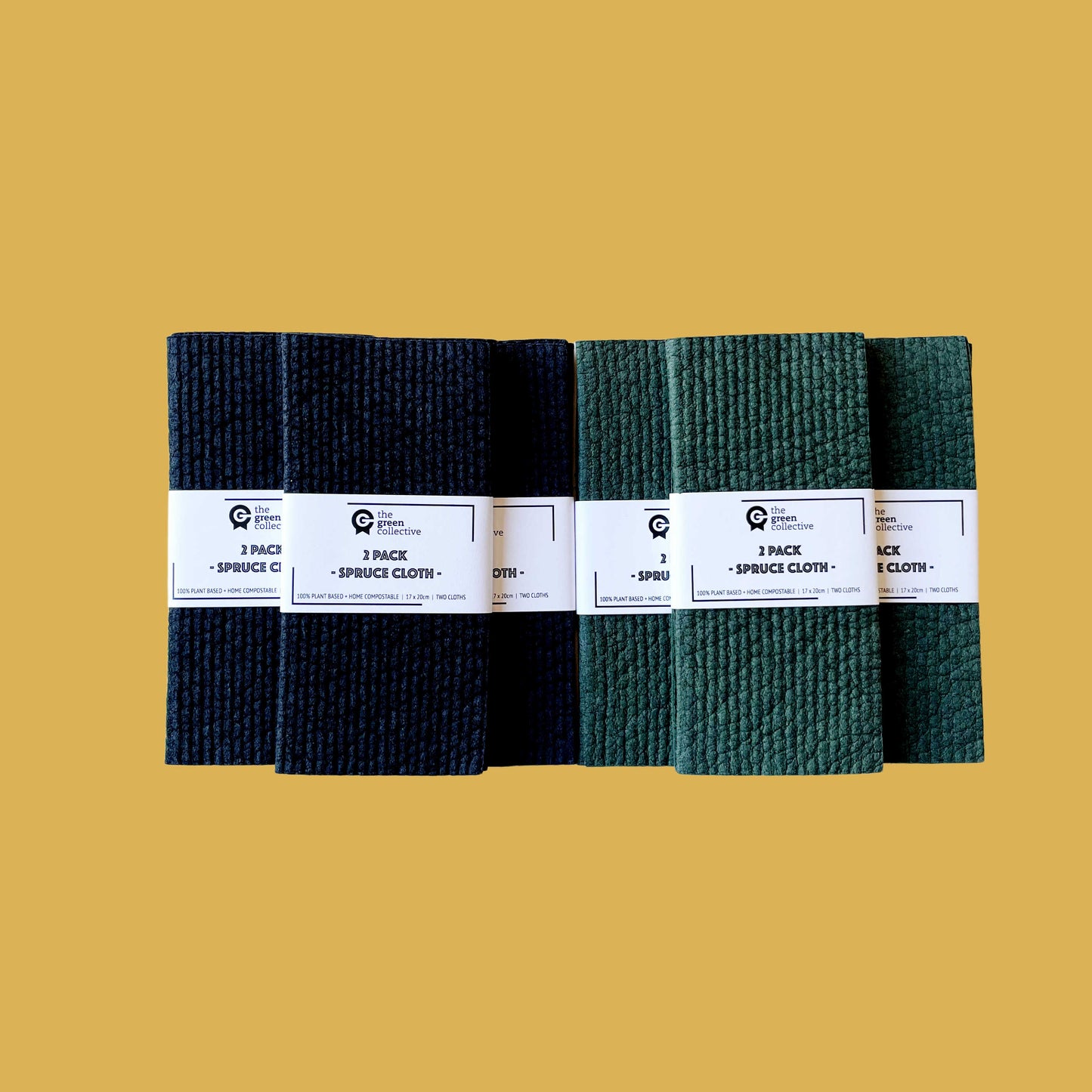 Black Solid Colour Dishcloths - Set of 2