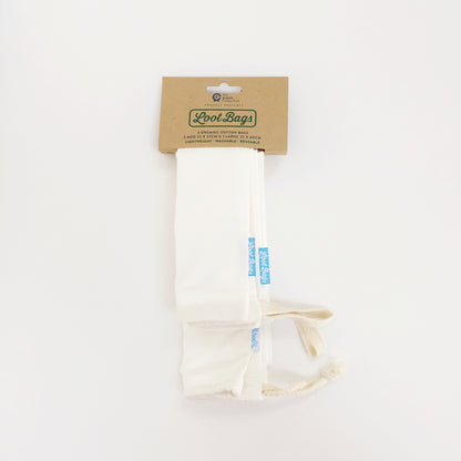 Loot Bags 3 pack Reusable Organic Cotton Bags