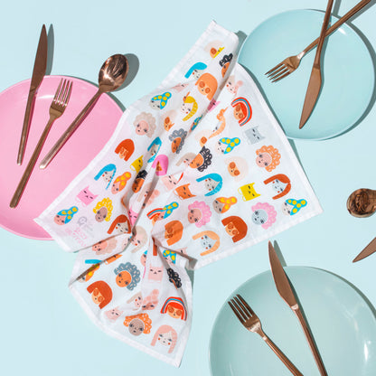 HANK - 5. FRIENDS PARADE by Suzy Ultman | Organic Cotton Handkerchief