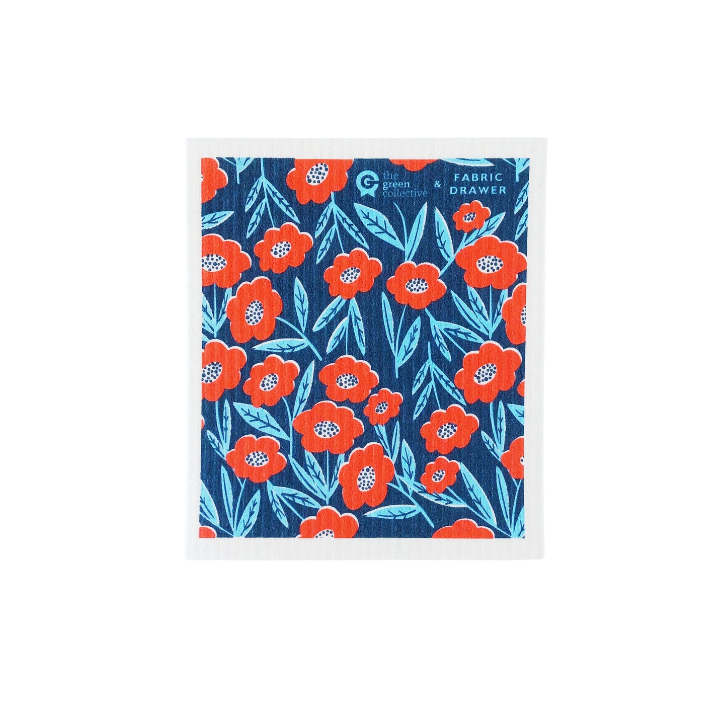 Swedish Dishcloth SPRUCE - Blooming. Design by Fabric Drawer