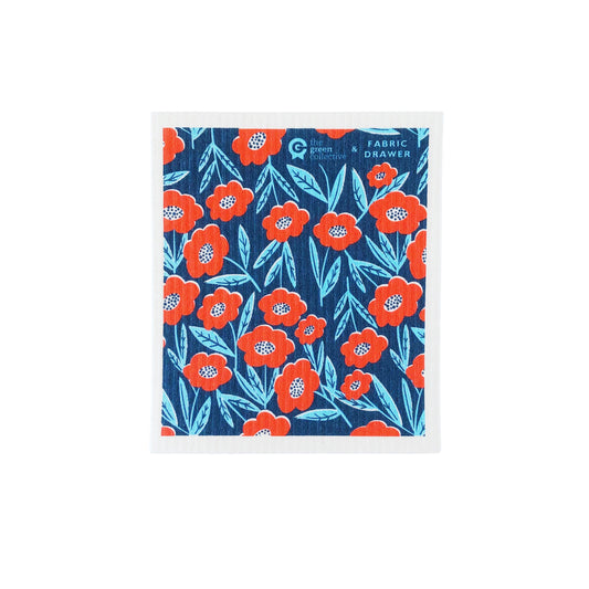 Swedish Dishcloth SPRUCE - Blooming. Design by Fabric Drawer