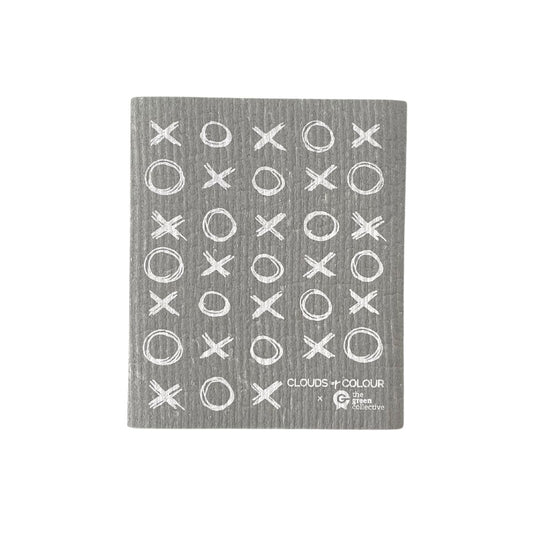 Swedish Dishcloth SPRUCE - Grey XOXO by Clouds of Colour