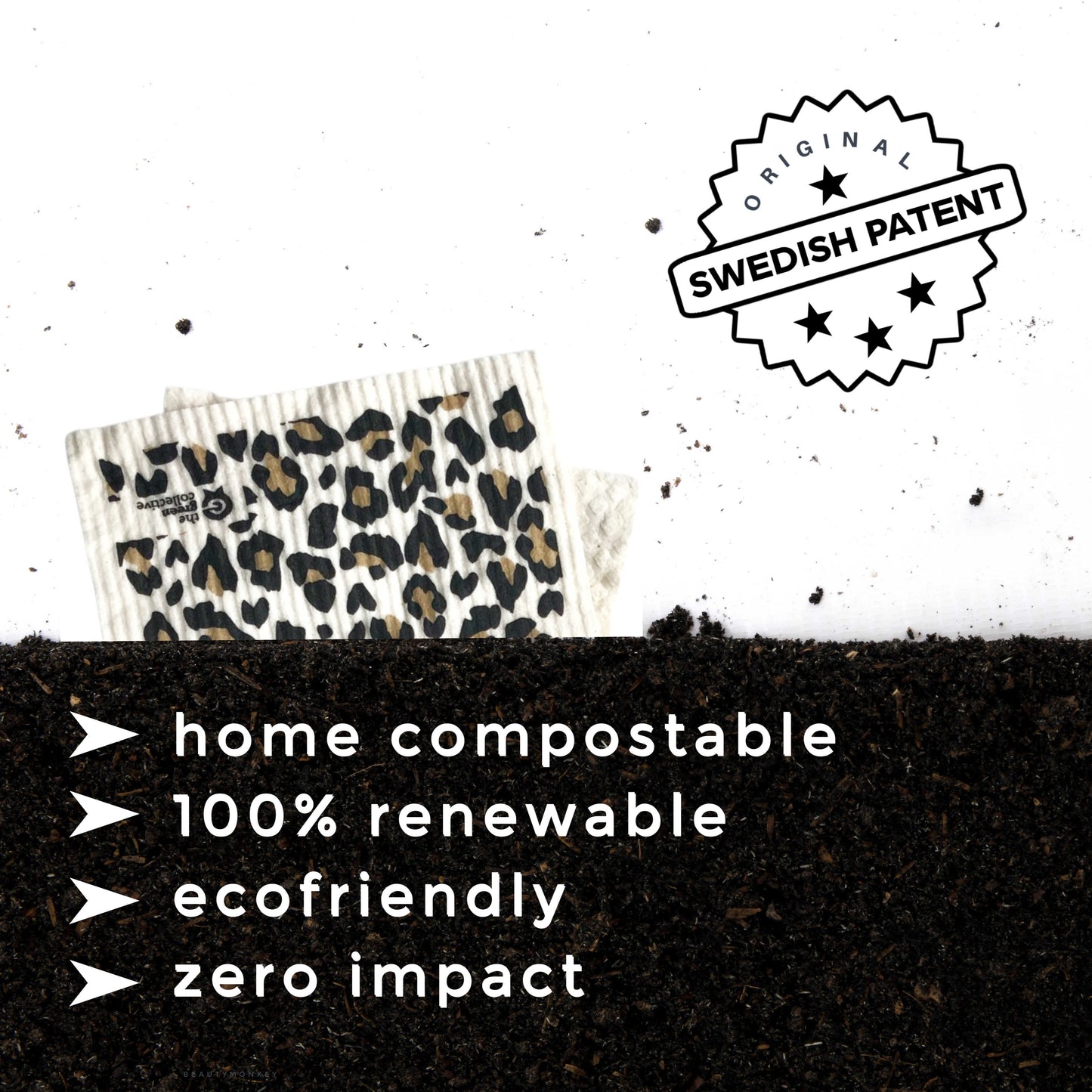 Black Solid Colour Dishcloths - Set of 2