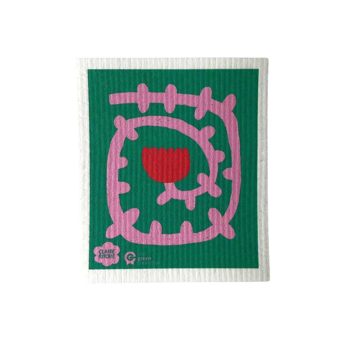 Swedish Dishcloth SPRUCE - Flower Heart by Claire Ritchie